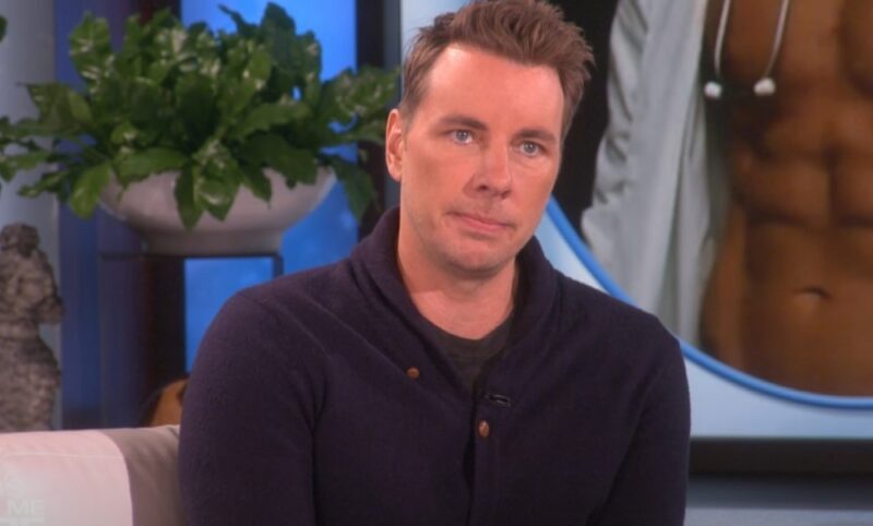 Dax Shepard doing interview at Ellen's show