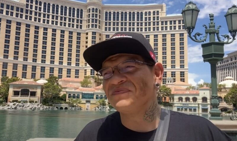 Julian Romero doing vlog in Las Vegas