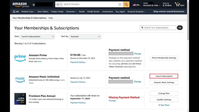 Guide to canceling Amazon Music
