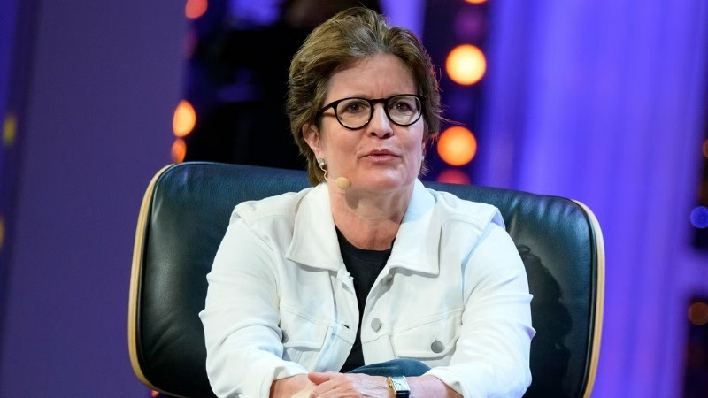 Kara Swisher, tech journalist and media personality speaking at a live event