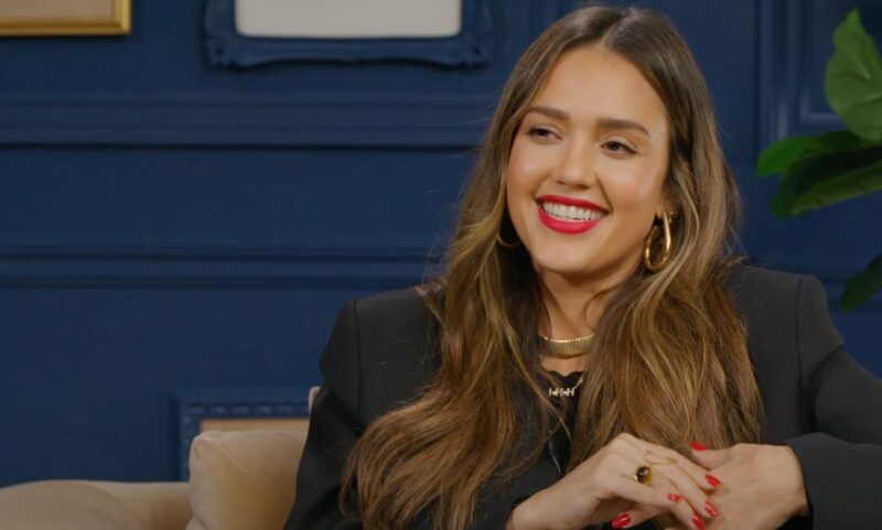 Jessica Alba smiling during an interview