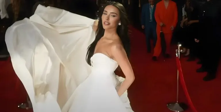 Madison Beer in a flowing white gown graces the red carpet