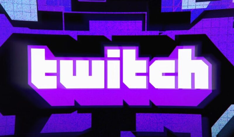 The Twitch logo, bold and vibrant, stands out against a deep purple backdrop