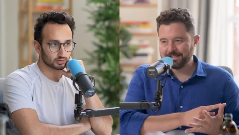 Thoughtful exchange of ideas between two podcast hosts