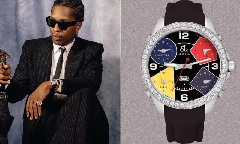 A$AP Rocky wearing a luxury watch